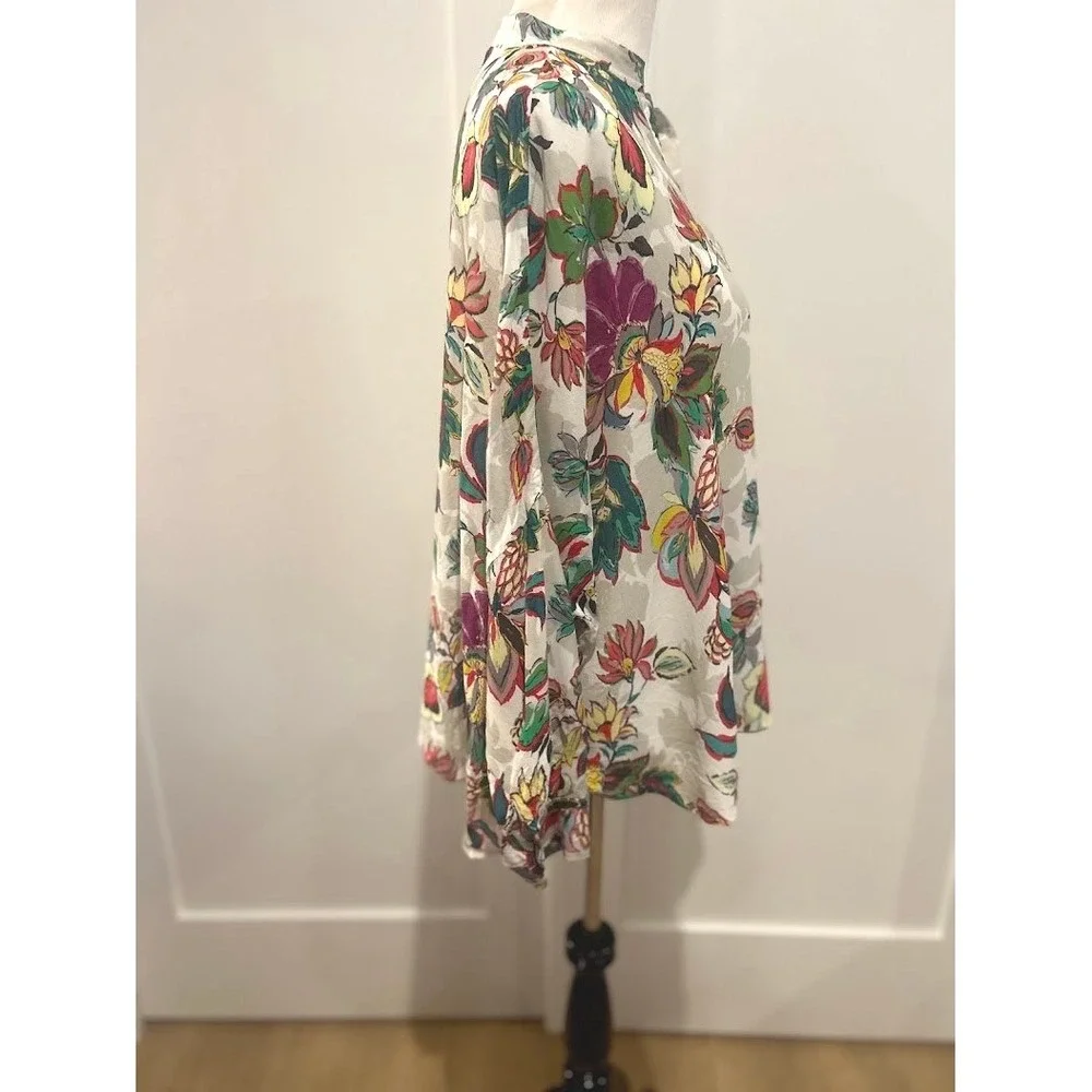 Natori Women's Silk Blend Floral‎ V-Neck Tunic Blouse Multicolor W/Cami Size M - Picture 3 of 8